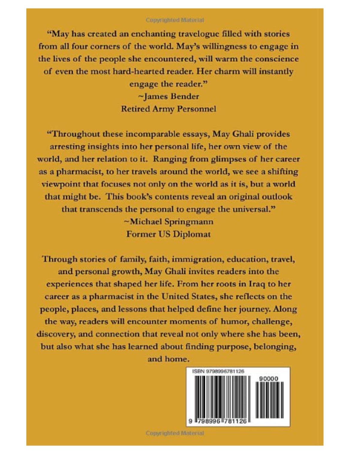 A Different Itinerary — back cover